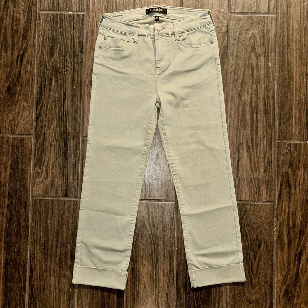 Liverpool Los Angeles Charlie Crop Skinny Jeans in Pewter Green Size 4/27